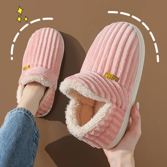Winter Fur Men Slippers Men Shoes Outdoor Nonslip Short Plush Men Slippers Casual Fuzzy House Ankle Men Boots Flat Shoes