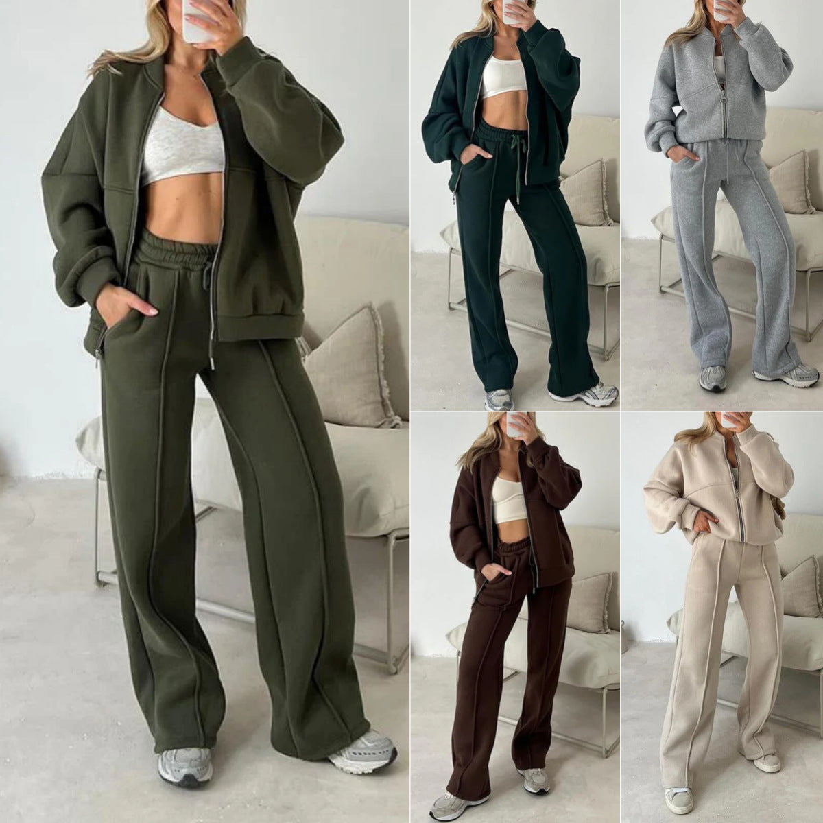 Women's Casual Long Sleeve Sweatshirt and Pants Set